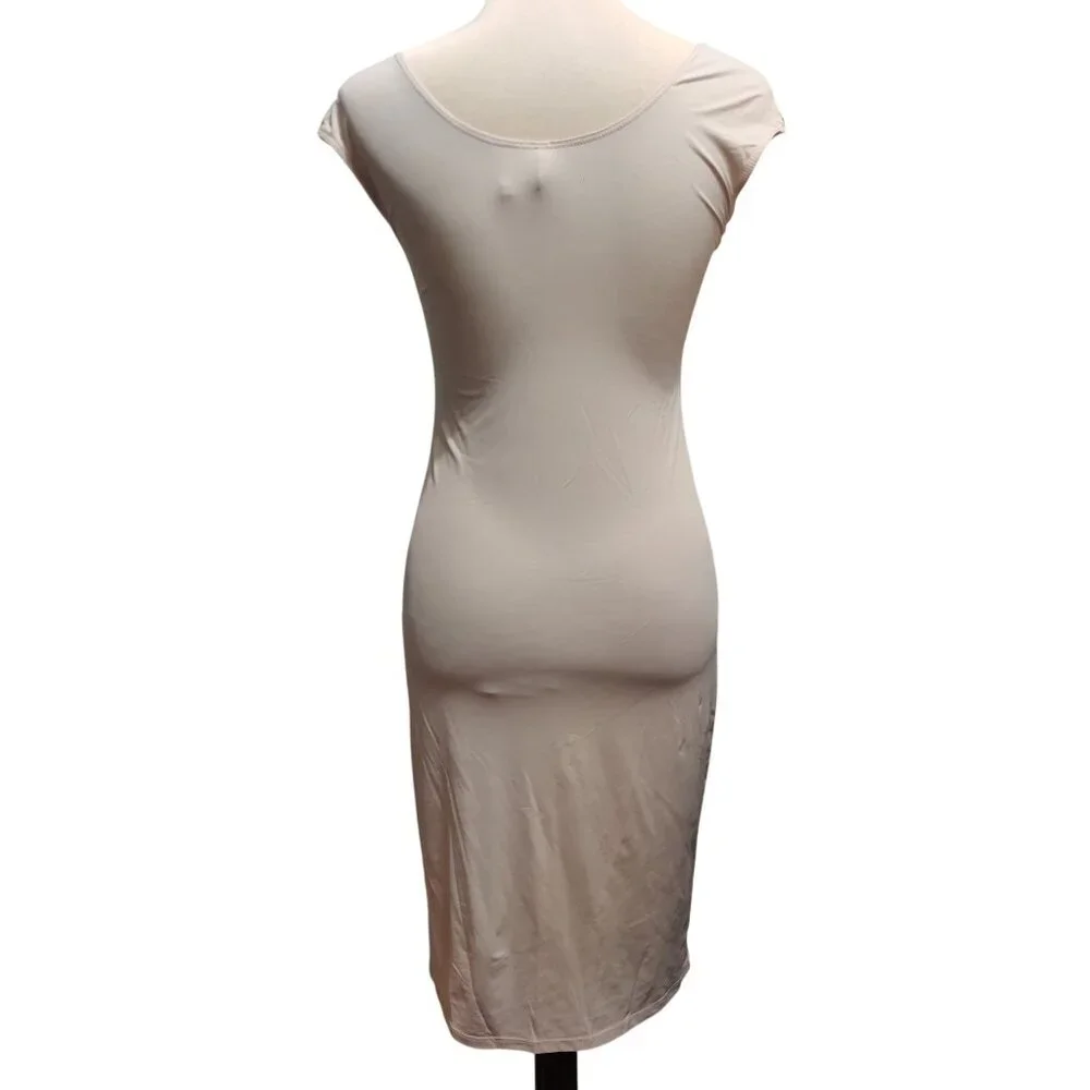 House of California M Nude Nylon Slip Dress Vintage Made in USA Shapewear Liner